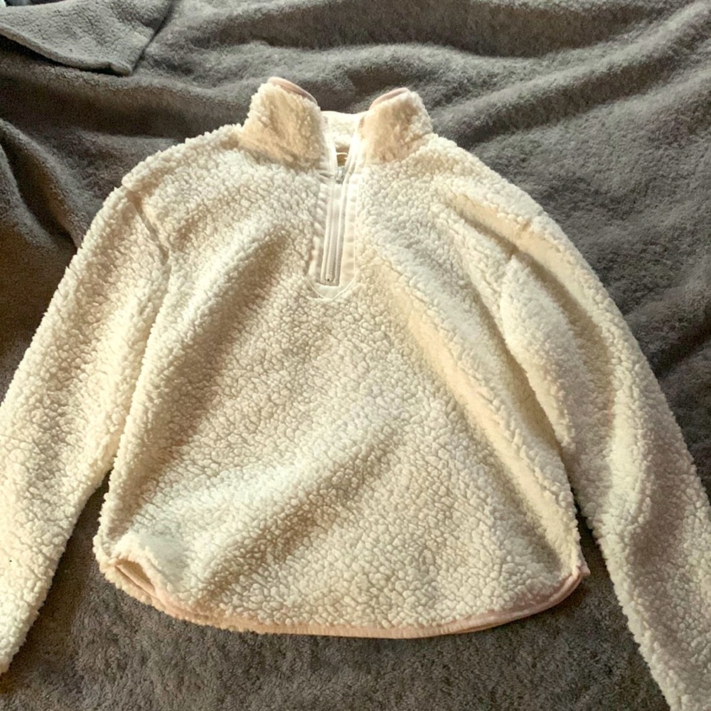 Fluffy zip up sweater